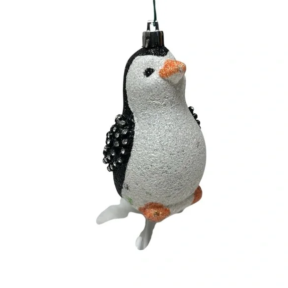 Penguin Ornaments Lot of 3 Tree Christmas Decorations Sparkles Glitter Embellish - Picture 5 of 12